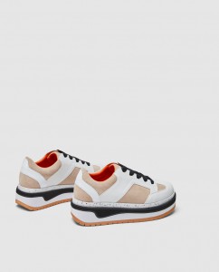 sportowe buty z łączonych materiałów na platformie - Zara 